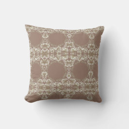 Cute Brown White Floral Kissen