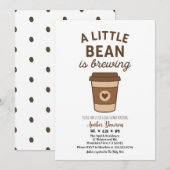 Cute Brown & White Neutral Coffee Baby Shower Anno Ankündigung (Vorne/Hinten)