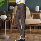 Cute Brown Yellow Sparkle Glitter Pattern Stripes Leggings