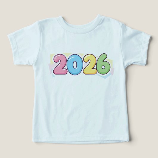 Cute Bubble 2026 Typography – Candy Gloss Pastel (Design Vorderseite)