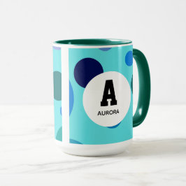 Cute Bubble design with Customizable Name Initial Tasse
