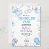 Cute bubble theme party invitation einladung (Vorderseite)