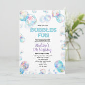 Cute bubble theme party invitation einladung (Stehend Vorderseite)
