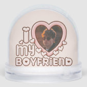 Cute Bubbly I Love My Boyfriend Custom Schneekugeln (Rückseite)