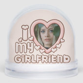 Cute Bubbly I Love My Girlfriend Custom Schneekugeln (Vorderseite)