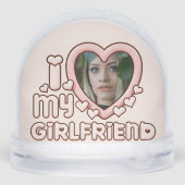 Cute Bubbly I Love My Girlfriend Custom Schneekugeln (Rückseite)