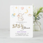 Cute Budget Baby Shower Einladung (Stehend Vorderseite)