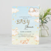 Cute Budget Baby Shower Einladung (Stehend Vorderseite)