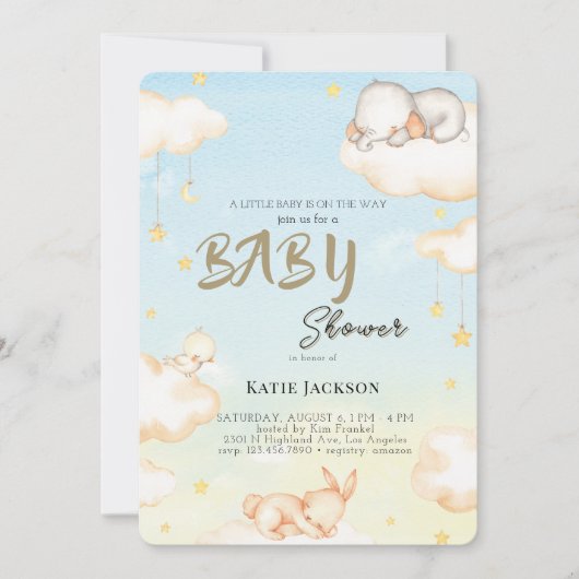Cute Budget Baby Shower Einladung (Vorderseite)