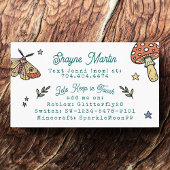 Cute Bugs and Mushrooms Kids Contact Playdate  Telefonnummerkarte