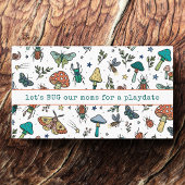 Cute Bugs and Mushrooms Kids Contact Playdate  Telefonnummerkarte