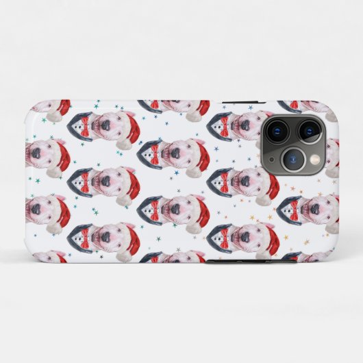Cute Bull Terrier Dog Christmas Pattern Case-Mate iPhone Hülle (Rückseite (Horizontal))