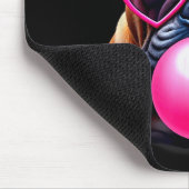 Cute Bulldog Blowing Bubble Gum Mousepad (Ecke)