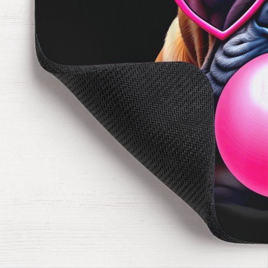 Cute Bulldog Blowing Bubble Gum Mousepad (Ecke)