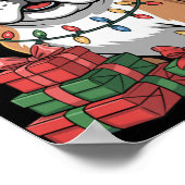 Cute Bulldog Christmas Xmas Design Funny Dog Lover Poster (Ecke)