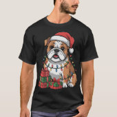 Cute Bulldog Christmas Xmas Design Funny Dog Lover T-Shirt (Vorderseite)