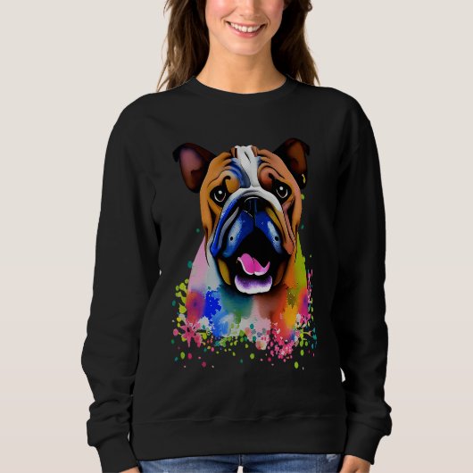 Cute Bulldog Watercolour for bulldog lovers, Men W Sweatshirt (Vorderseite)