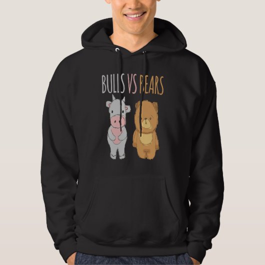 Cute Bulls vs Bears Forex Crypto Stock Traders Hoodie (Vorderseite)