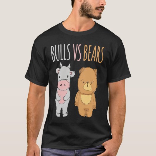 Cute Bulls vs Bears  Forex Crypto Stock Traders T-Shirt (Vorderseite)