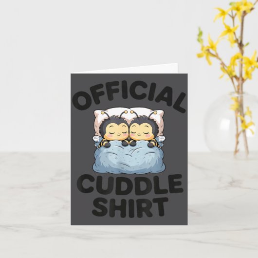 Cute Bumble Bee Couple Cuddle  Karte (Gelbe Blume)