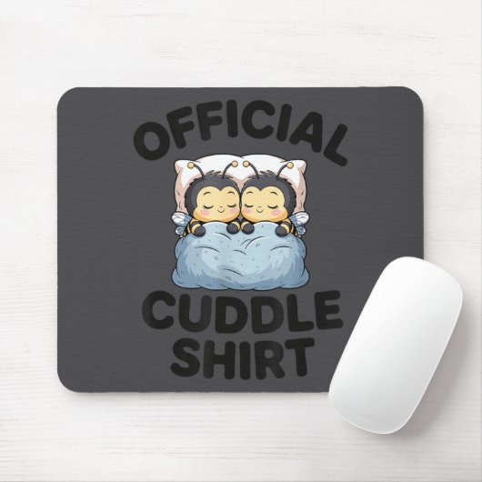 Cute Bumble Bee Couple Cuddle  Mousepad (Mit Mouse)