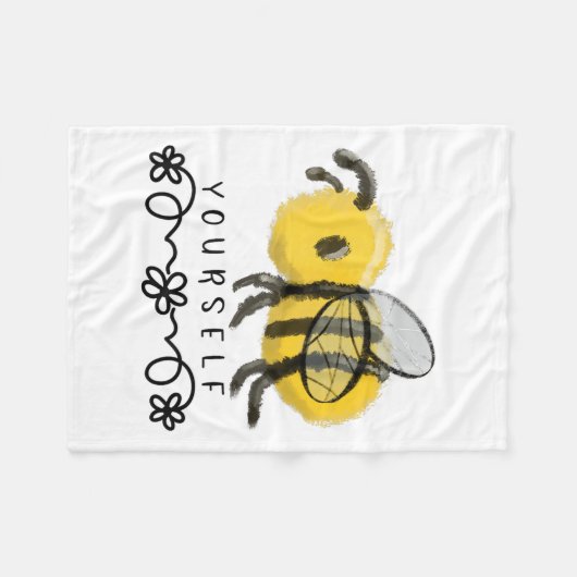 Cute Bumblebee Bee Yourself Fleecedecke (Vorderseite (Horizontal))