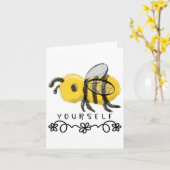 Cute Bumblebee Bee Yourself  Karte (Gelbe Blume)