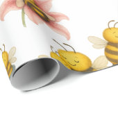 Cute Bumblebee Mom & Baby Bee  Geschenkpapier (Rolleneckpunkt)