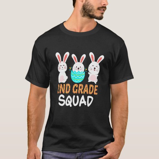 Cute Bunnies 2nd Grade Teacher Squad Easter Day Ti T-Shirt (Vorderseite)