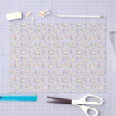 Cute Bunnies and Wildflowers Pattern Seidenpapier (Handwerk)