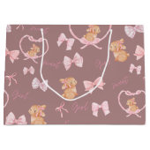 Cute Bunnies & Bows Gift Bag Große Geschenktüte (Vorderseite)