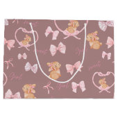 Cute Bunnies & Bows Gift Bag Große Geschenktüte (Rückseite)