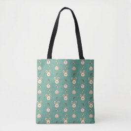 Cute Bunnies, Owls and Moths Tote Tasche