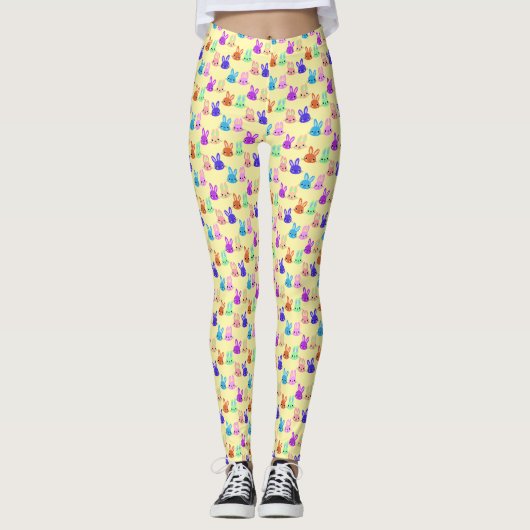 Cute Bunnies Pattern Leggings (Vorderseite)