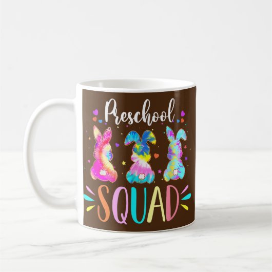 Cute Bunnies Preschool Teacher Squad Easter Day Kaffeetasse (Links)