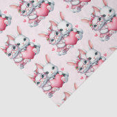Cute Bunnies Sharing a Heart Pattern Seidenpapier (Ausschnitt)