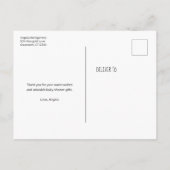 Cute Bunnies with Hearts Baby Shower Thank You Postkarte (Rückseite)