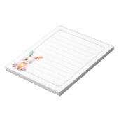 Cute Bunny 5.5 x 6 Rabbit Stationery Gift Lined Notizblock (Rotiert)