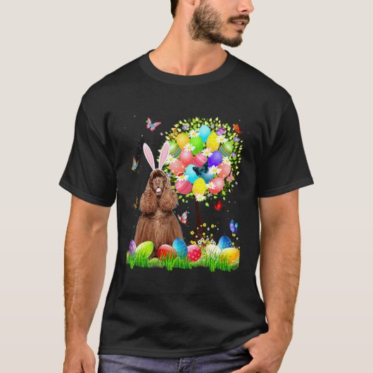 Cute Bunny American Cocker Spaniel Easter Eggs Tre T-Shirt (Vorderseite)