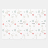 Cute Bunny and Balloons Personalized Geschenkpapier Set (Vorderseite 2)
