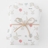 Cute Bunny and Balloons Personalized Geschenkpapier Set (Beispiel)