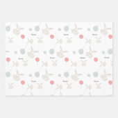 Cute Bunny and Balloons Personalized Geschenkpapier Set (Vorderseite)