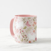 Cute Bunny and Butterfly Spring Garden Tasse (Vorderseite Links)