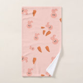 Cute Bunny and Carrot Pattern Badhandtuch Set (Handtuch)