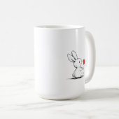 Cute bunny and red heart kaffeetasse (VorderseiteRechts)