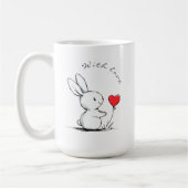 Cute bunny and red heart kaffeetasse (Links)