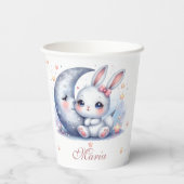 cute bunny and silver moon paper cups pappbecher (Rückseite)