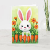 Cute Bunny And Veggies Card Karte (Vorderseite)