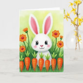 Cute Bunny And Veggies Card Karte (Gelbe Blume)
