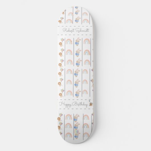 Cute bunny animals pastel skateboard (Vorderseite)